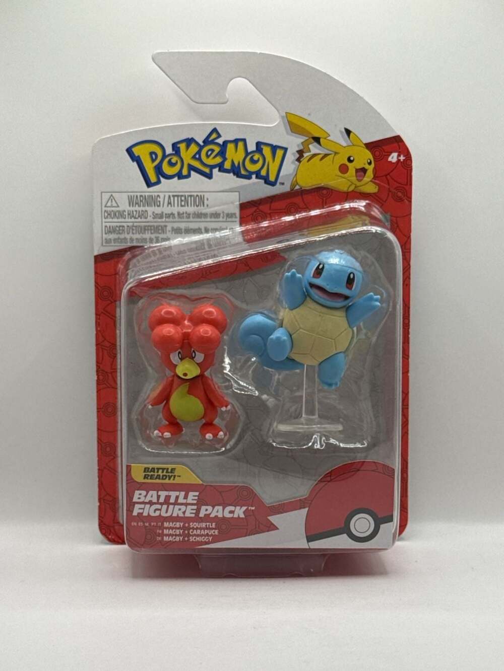 Pokemon Battle Figure Pack Magby and Squirtle 2024 Jazwares